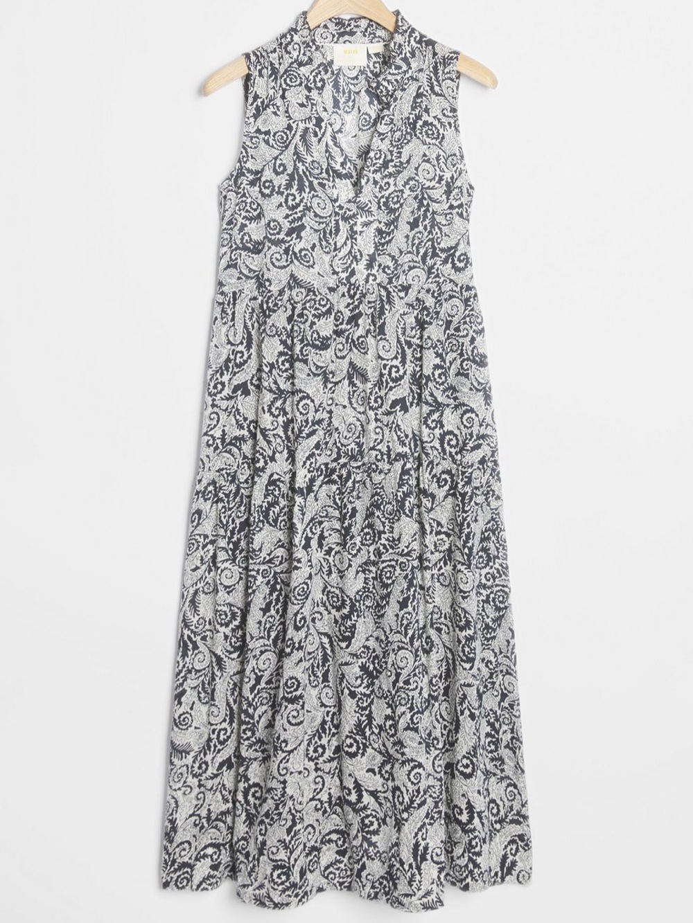 Anthropologie x Maeve Marya black white cotton maxi dress sz XL EUC - Picture 2 of 11